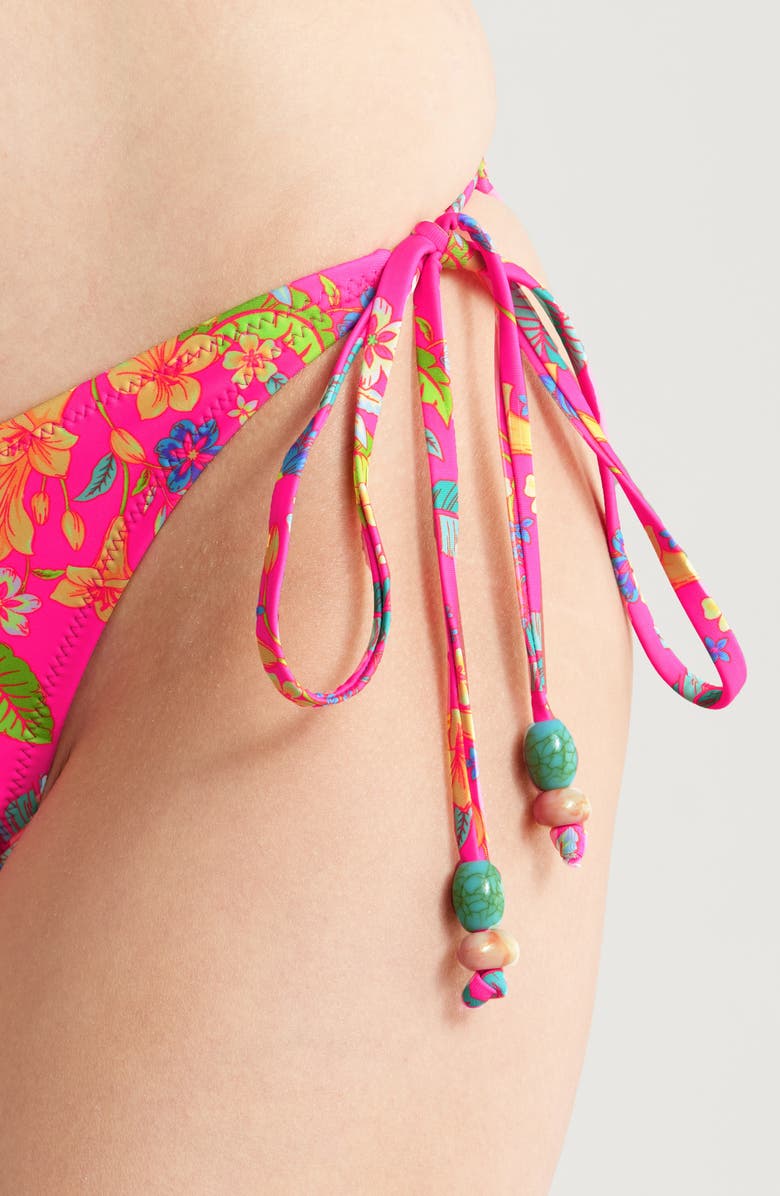 Kulani Kinis Dipped Side Tie Bikini Bottoms, Alternate, color, Viva Vacation