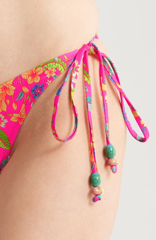 Kulani Kinis Dipped Side Tie Bikini Bottoms In Viva Vacation