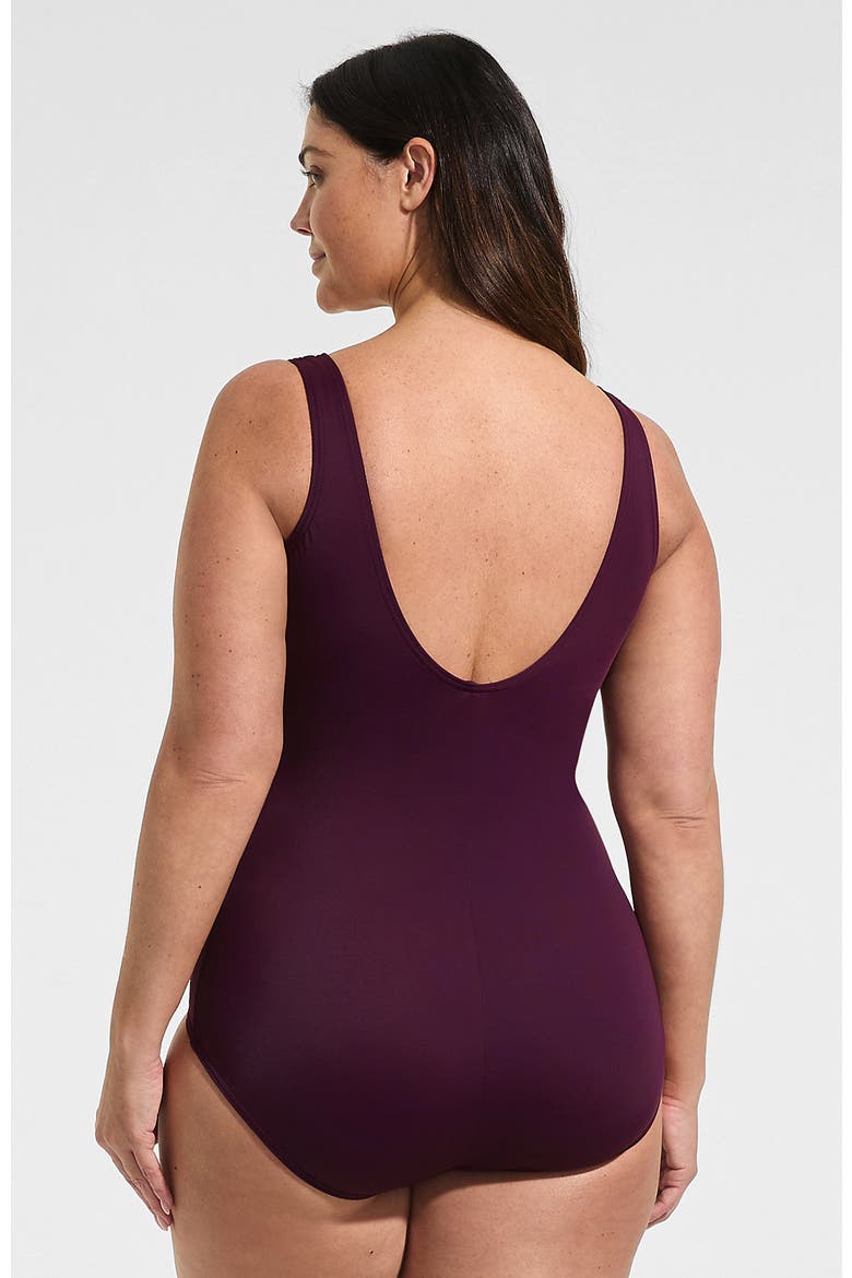 Plus Size DDD-Cup Tugless Low Leg One Piece Swimsuit, Alternate, color, Dark Wine