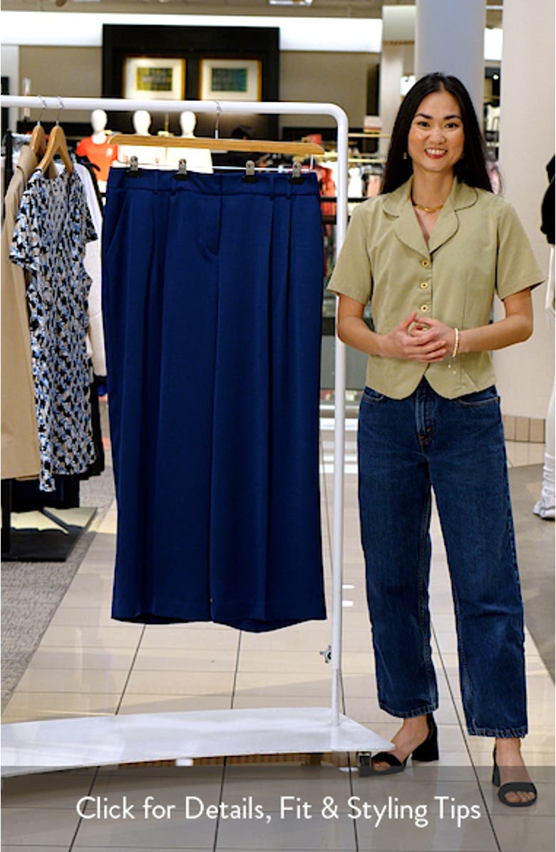 Pleated Satin Wide Leg Pants, sales video thumbnail