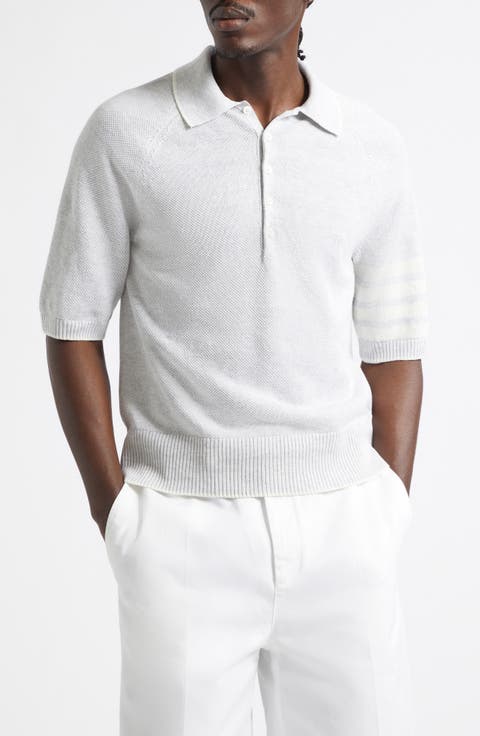 Linen & Cotton 4-Bar Relaxed Fit Polo