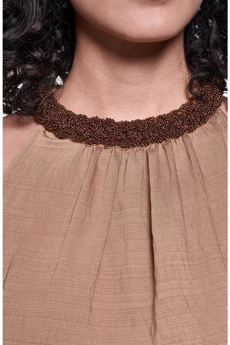 Embellished Neck Sleeveless Top, Alternate, color, CARTOUCHE