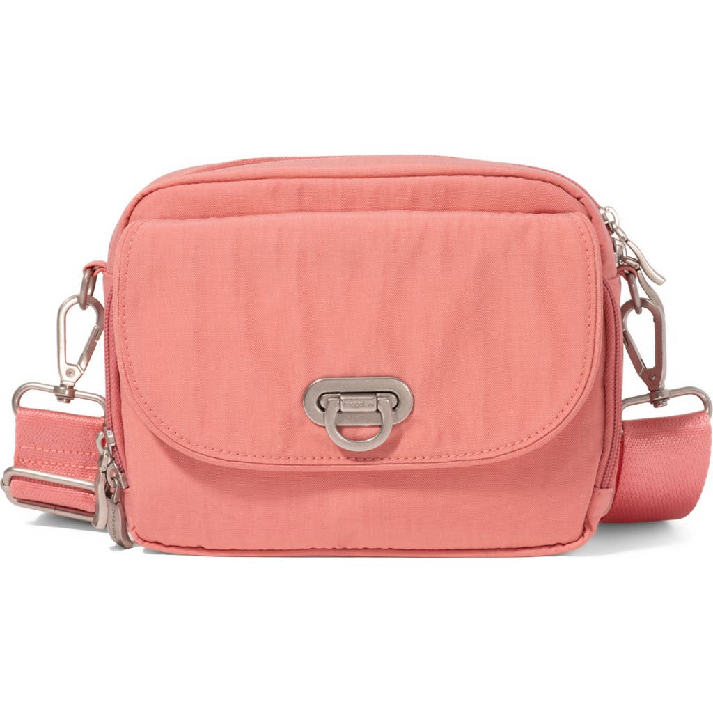 Baggallini Coastal Flip Lock Camera Bag Crossbody In Terracotta
