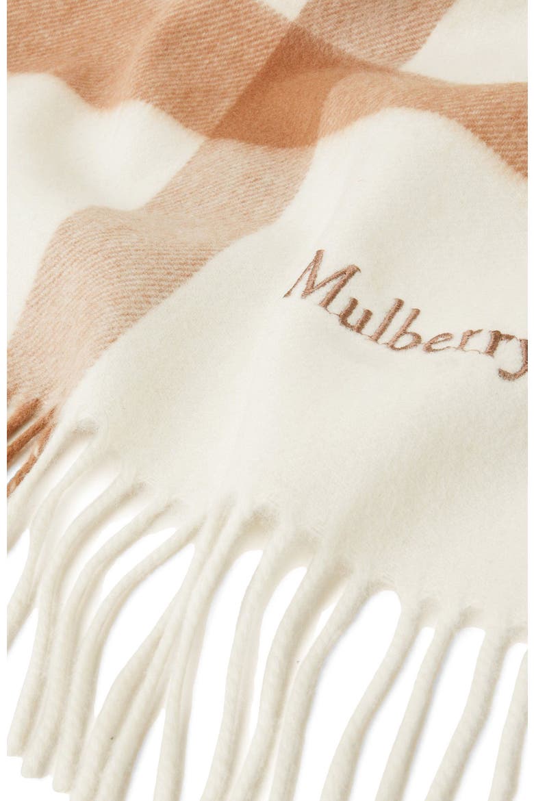 Large Check Merino Wool Scarf, Alternate, color, Maple-White