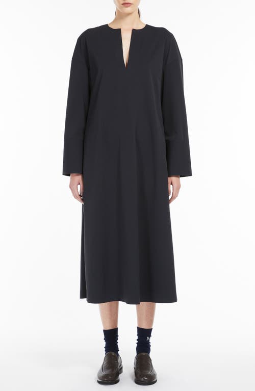 Mm Rapace Long Sleeve Jersey Shift Dress In Navy