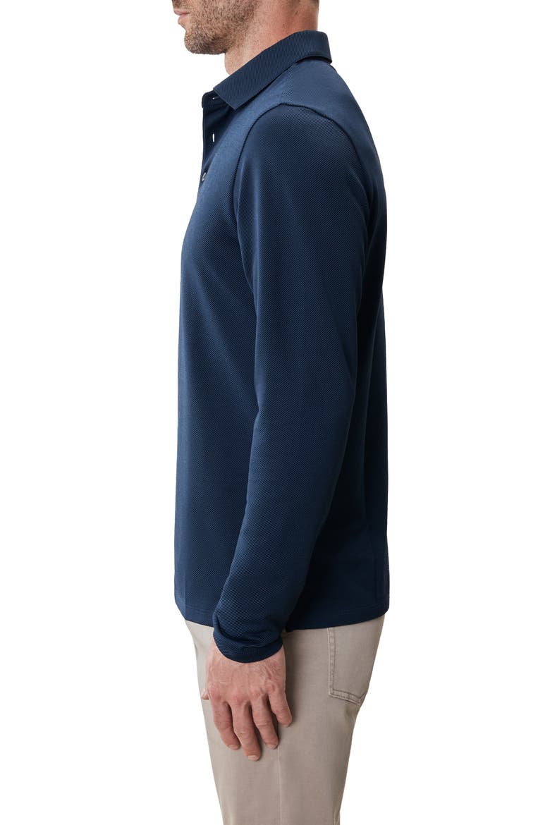 Luciano Long Sleeve Twill Polo, Alternate, color, DARK CASPIAN