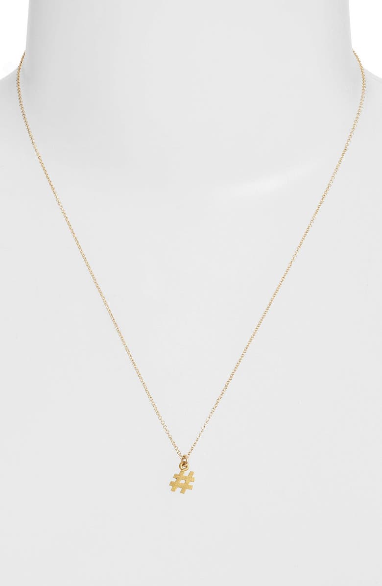 Dogeared Hashtag Pendant Necklace, Alternate, color, 