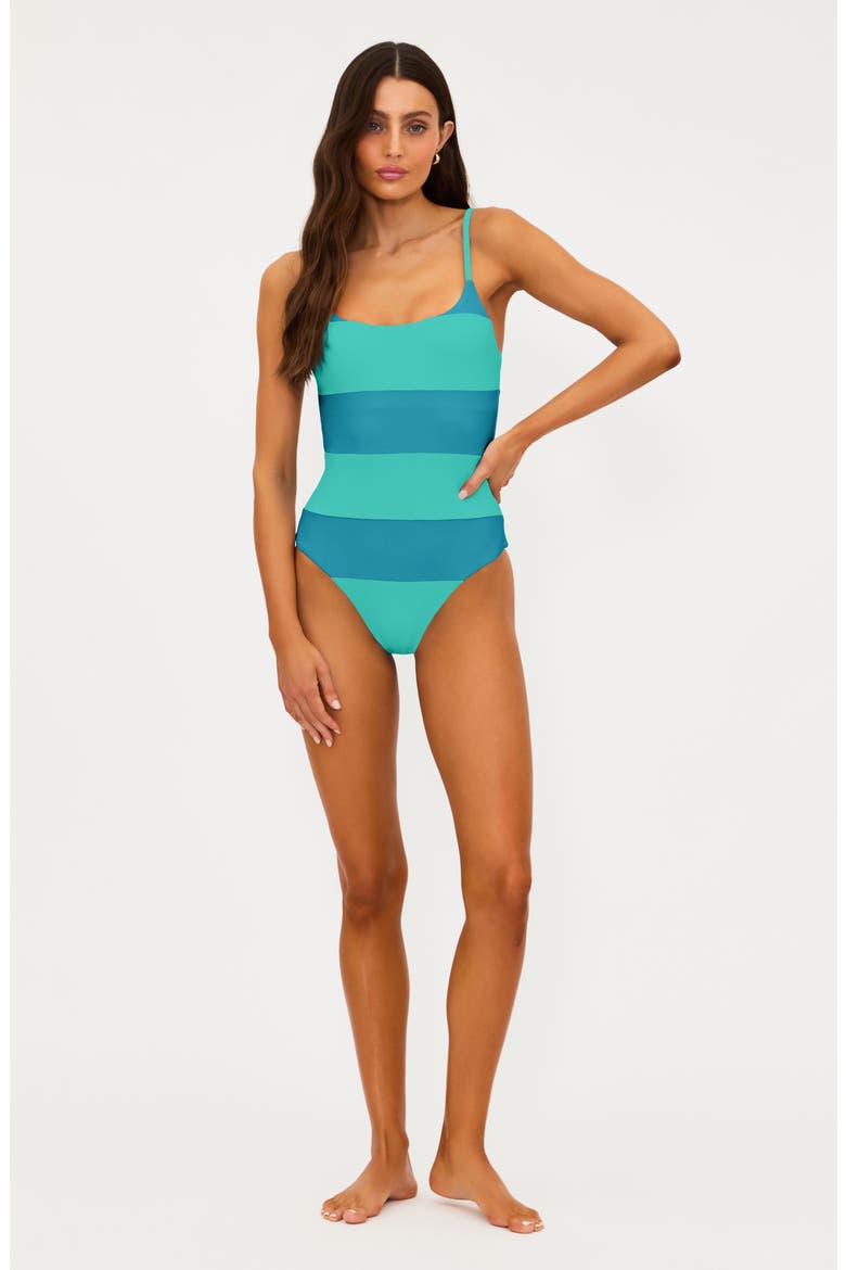 Calista One-Piece Swimsuit, Alternate, color, TURQUOISE/ TURKISH TILE