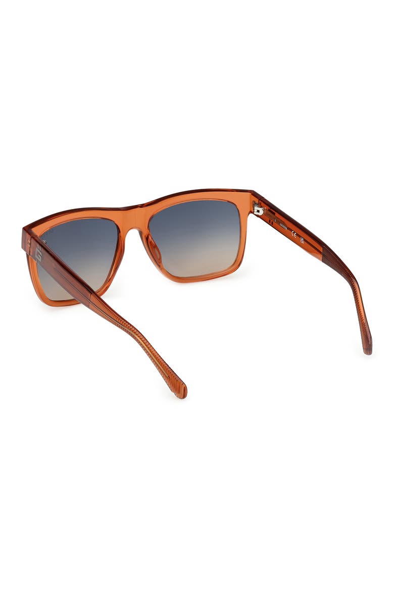 Square Sunglasses, Alternate, color, SHINY ORANGE / BLUE MIRROR