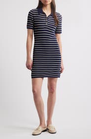 rag & bone Viola Stripe Polo Sweater Minidress