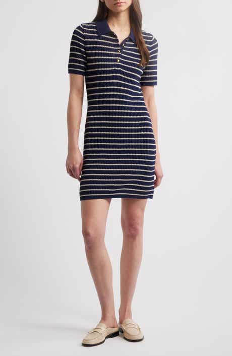 rag & bone Viola Stripe Polo Sweater Minidress
