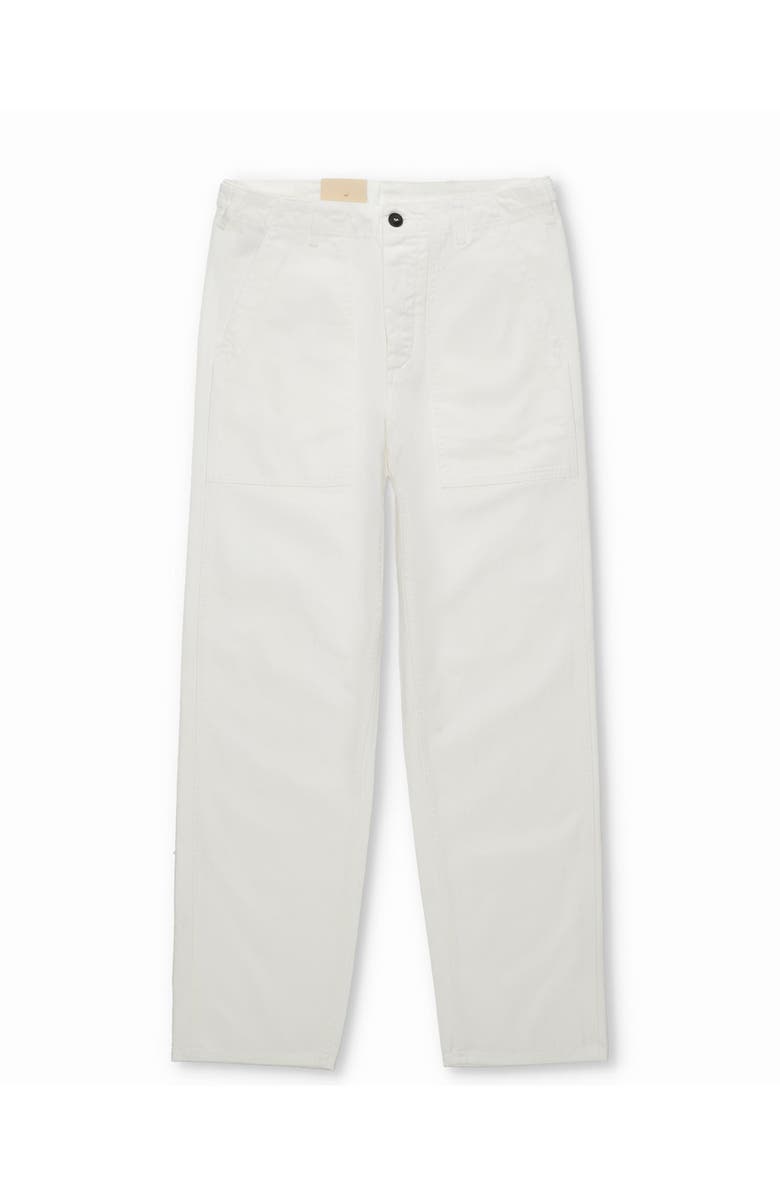 Fortela Newfatigue Herringbone Cotton Fatigue Trousers, Main, color, White
