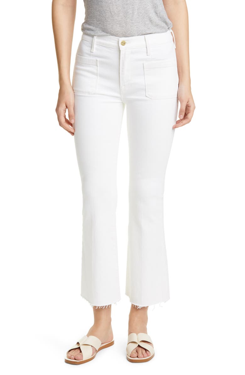 FRAME Le Bardot Patch Pocket Crop Flare Jeans, Main, color, 
