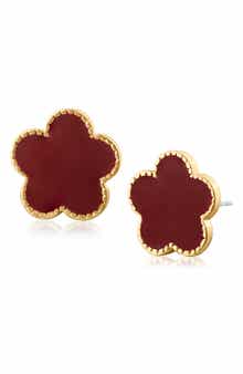 JARDIN Enamel Clover Stud Earrings