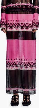 Anna Sui Fair Isle Mesh Skirt