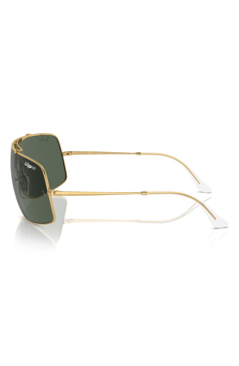 Ray-Ban Wings III 36mm Square Wrap Shield Sunglasses, Alternate, color, Gold Flash