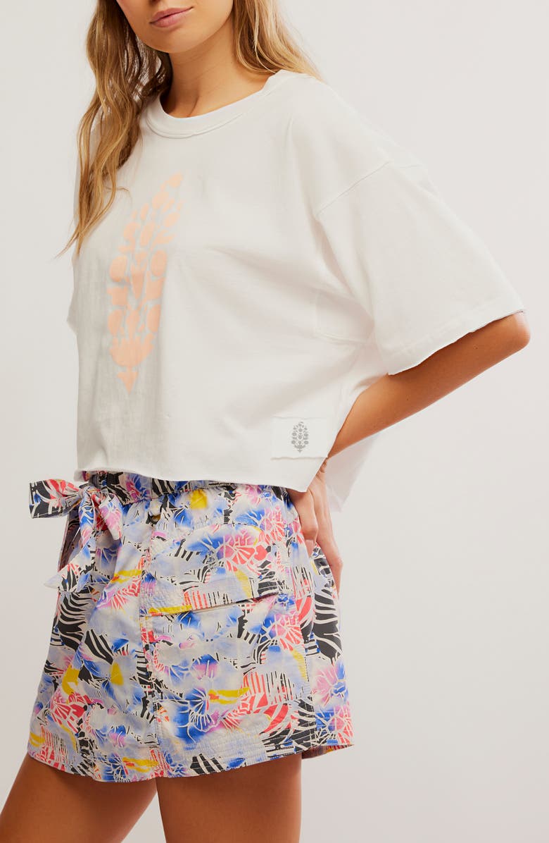 Free People FP Movement Inspire Cotton Graphic T-Shirt, Alternate, color, White/ Peach