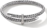 John Hardy Spear Flex Cuff, Diamonds, 5.5mm