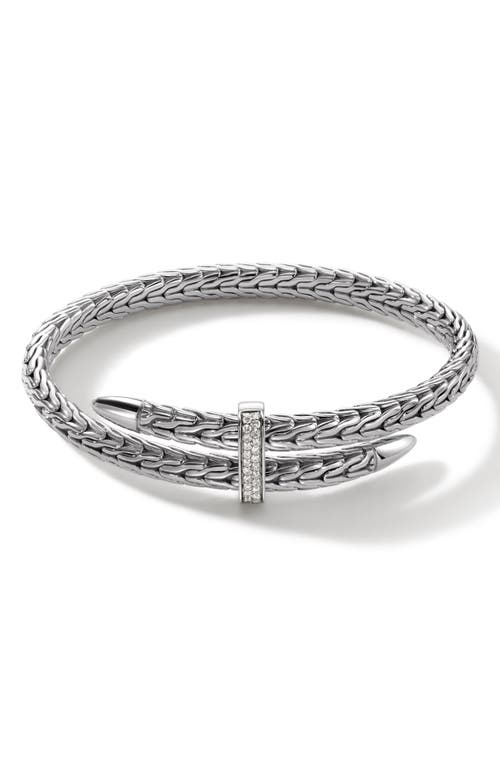 John Hardy Spear Flex Cuff, Diamonds In Sterling Silver