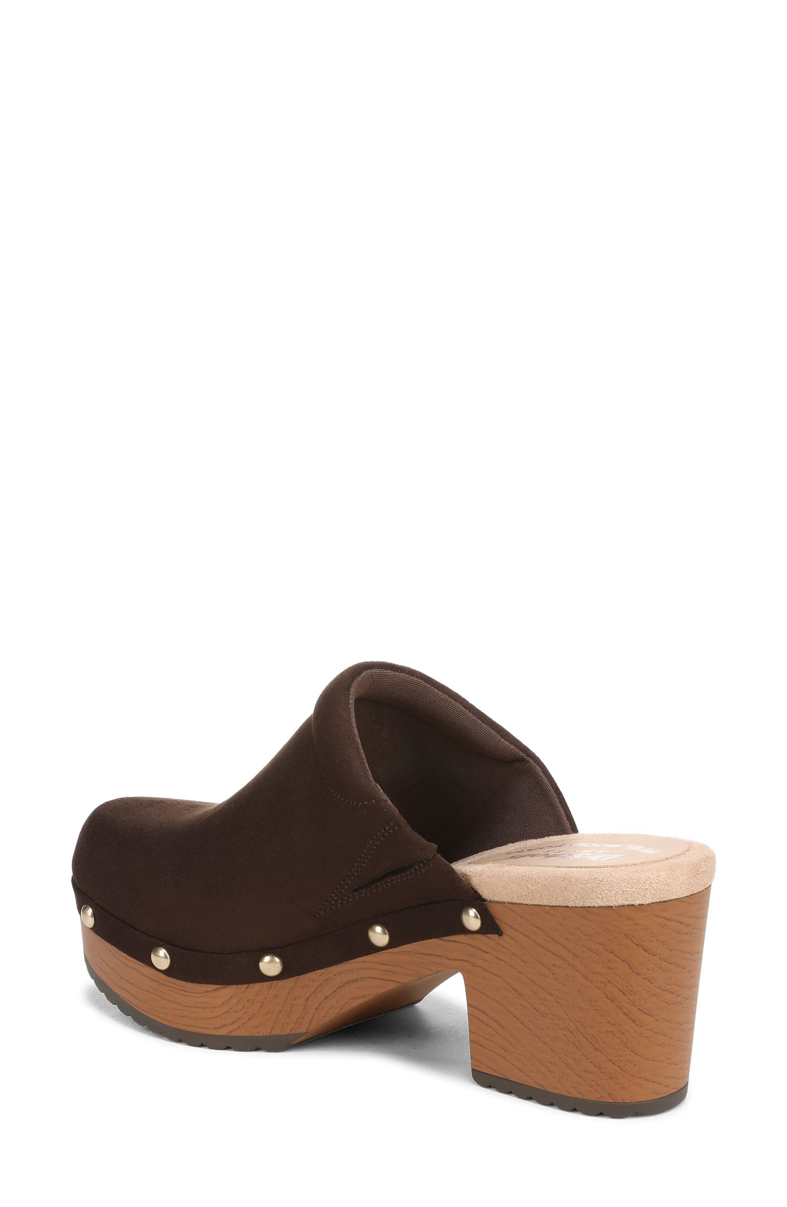 Classic Joy Clog, Alternate, color, DARK UMBER MICROSUEDE