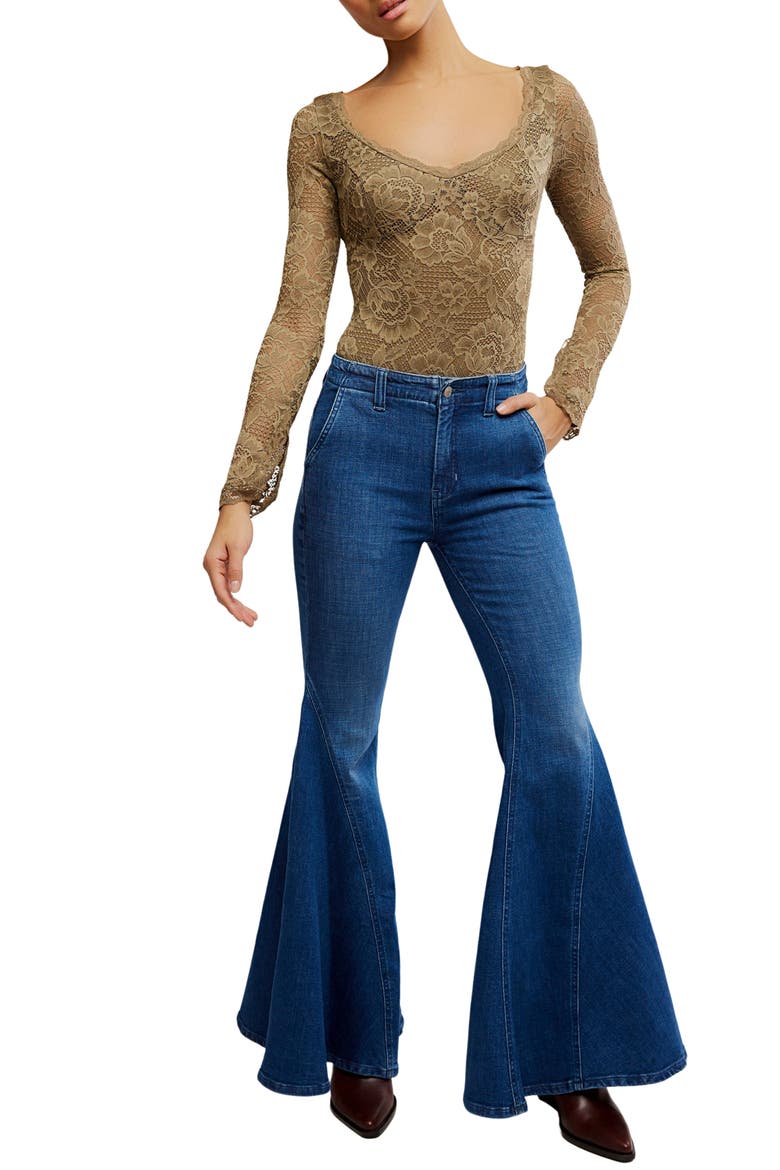 Perfectly Fine Long Sleeve Lace Bodysuit, Alternate, color, GOTHIC LOVE
