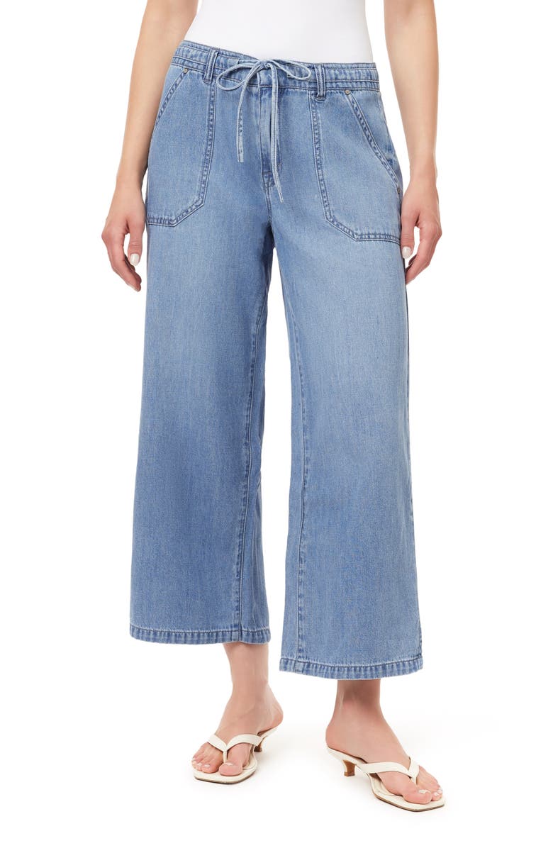 Kensie Drawstring Wide Leg Jeans, Main, color, Morgan