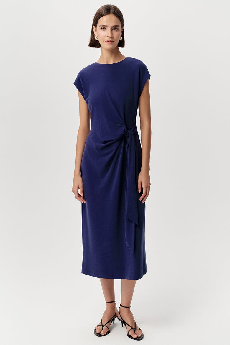 Ferguson Crew Neck Knit Midi Dress, Main, color, Navy