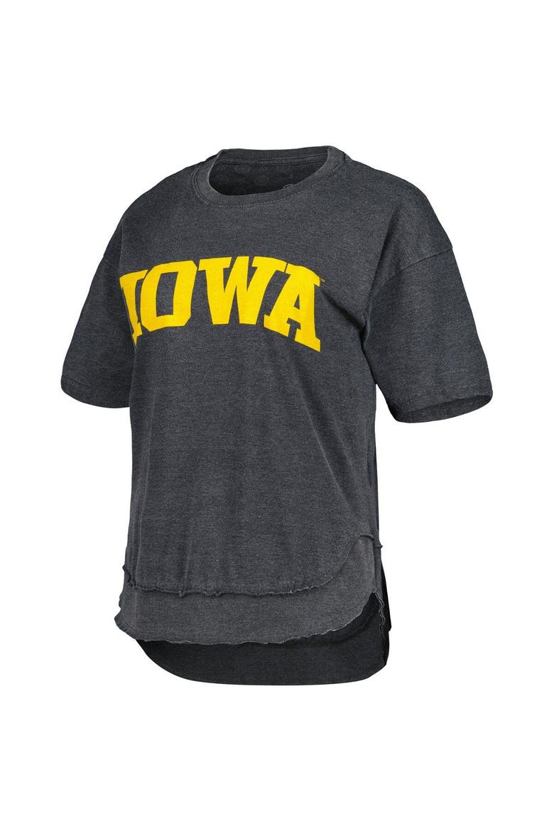 Women's Pressbox Black Iowa Hawkeyes Arch Poncho T-Shirt, Alternate, color, Black