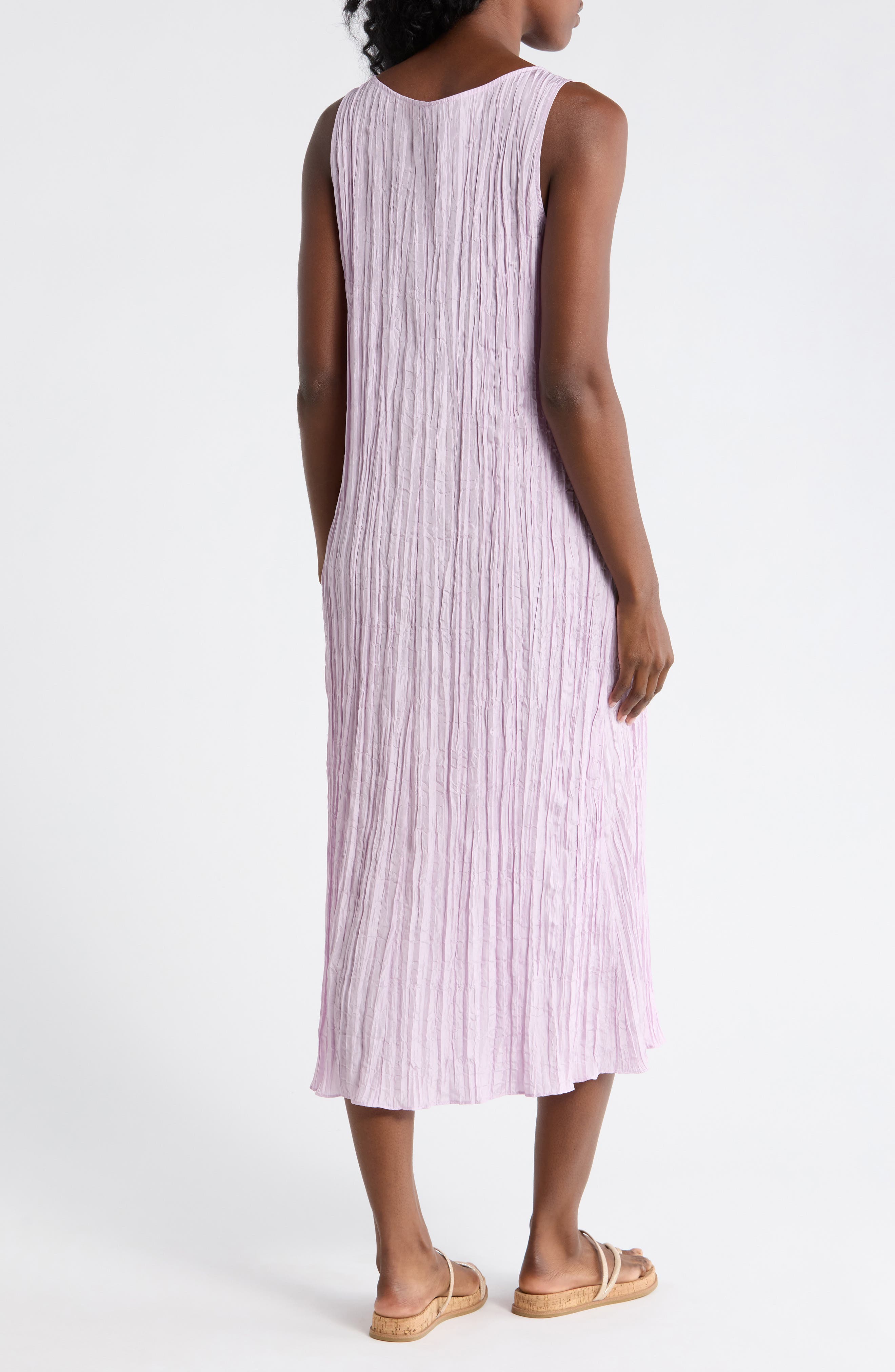 Pleated Silk Midi Dress - image 4