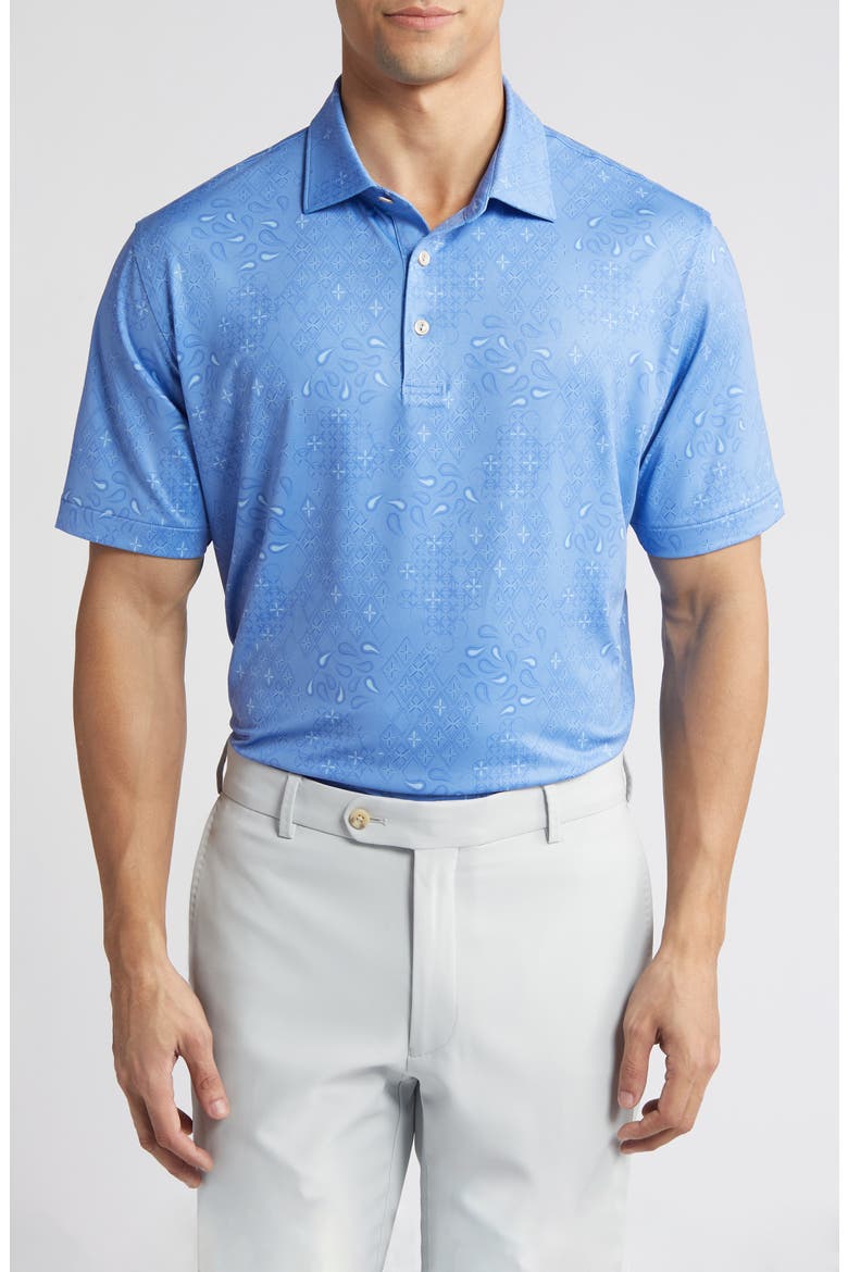 Geometric Paisley Performance Golf Polo, Main, color, BONNET