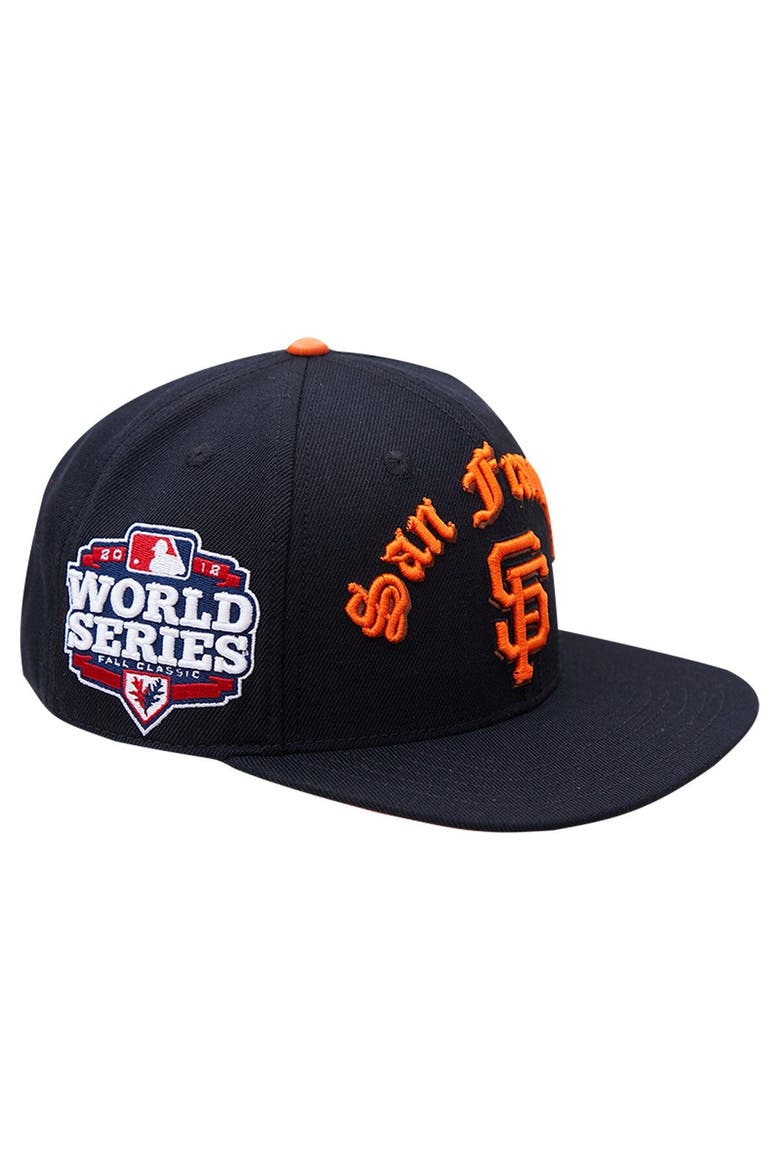 Men's Pro Standard Black San Francisco Giants 2012 World Series Old English Snapback Hat, Alternate, color, Black