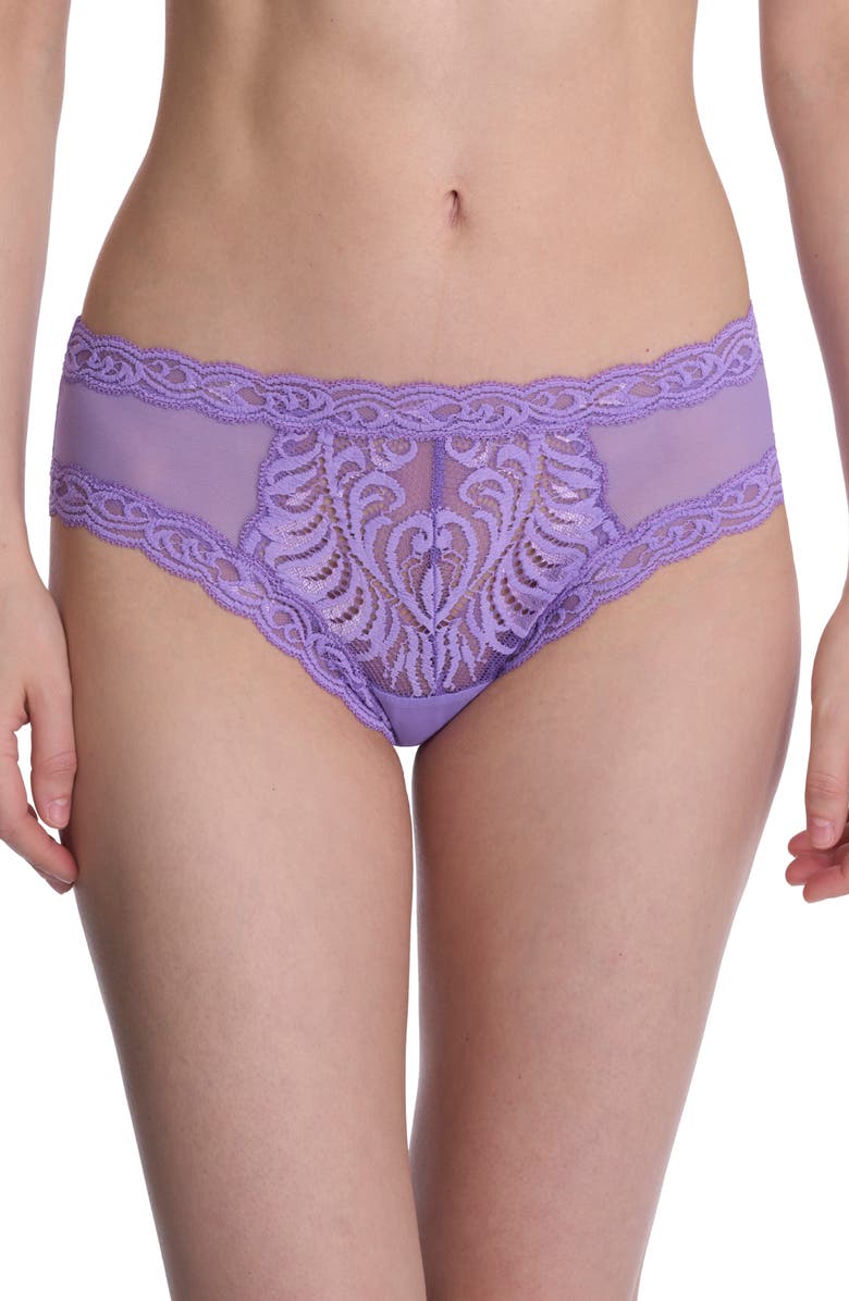 Natori Feathers Hipster Briefs, Main, color, Violet Blue