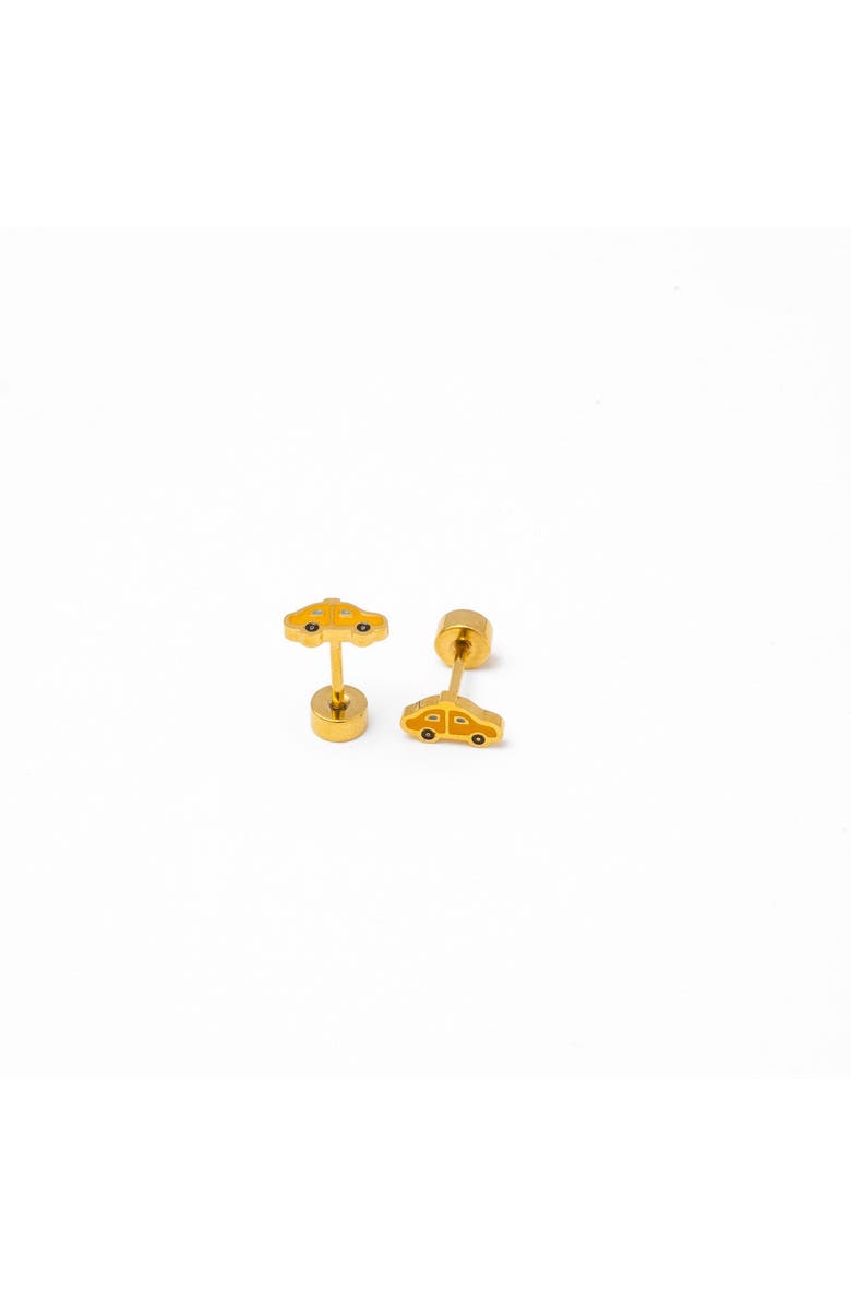 Pip Pop Taxi Stud Earrings, Main, color, Yellow