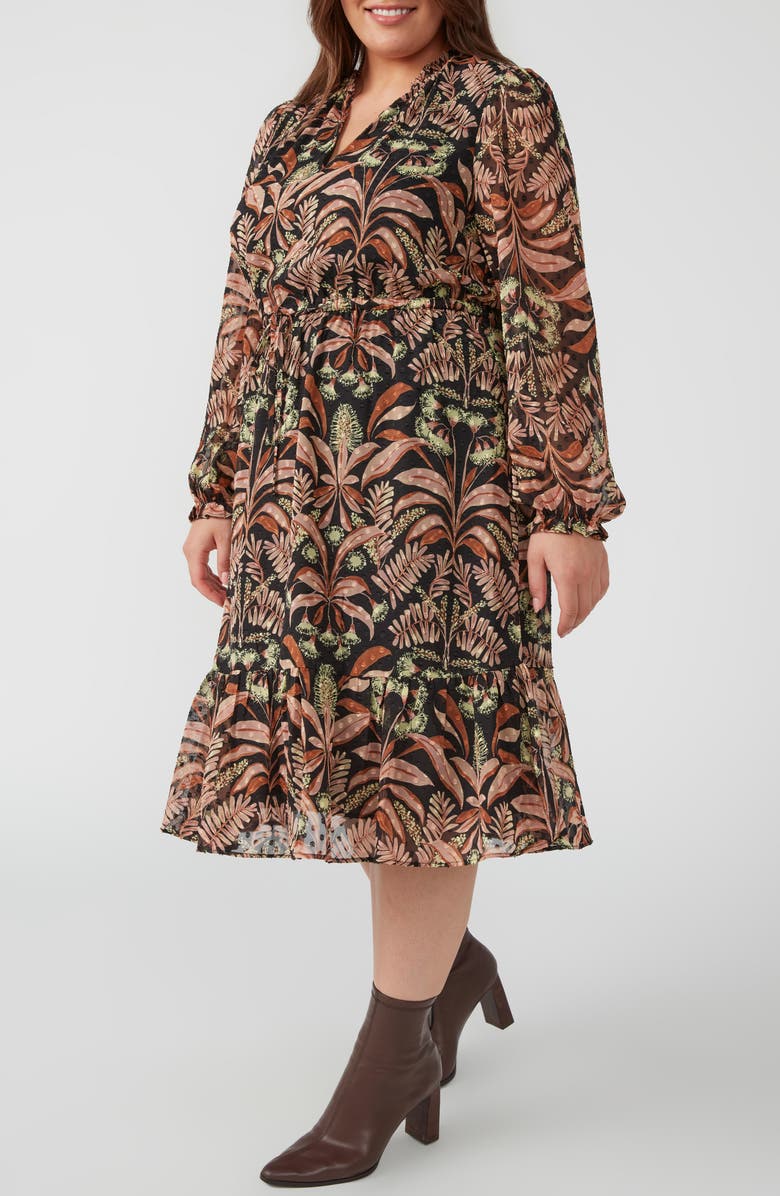 Estelle Thalia Blooms Clip Dot Long Sleeve Dress, Alternate, color, Print