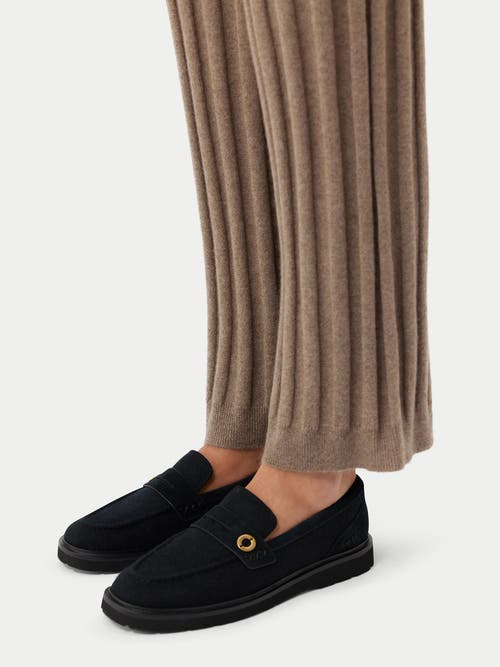 Gobi Mongolian Cashmere Textured Knit Cashmere Pants In Taupe