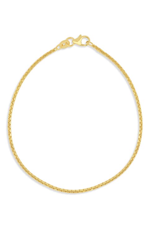 Men's 14K Gold Box Chain Bracelet