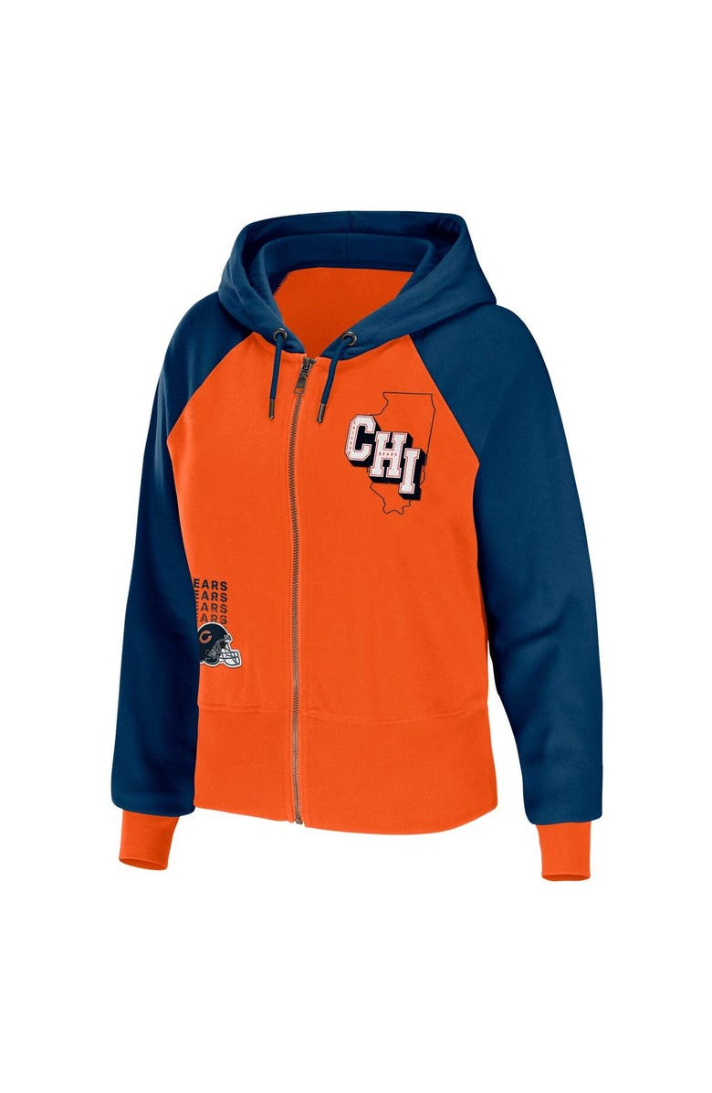 WEAR by Erin Andrews Women's WEAR by Erin Andrews Orange Chicago Bears Colorblock Lightweight Full-Zip Hoodie, Alternate, color, Orange