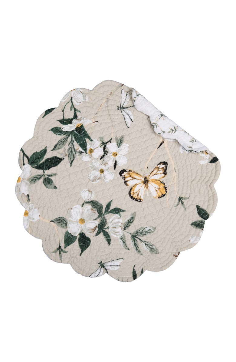 C&F Home Dogwood Meadows Round 100% Cotton Set of 6 Spring Placemats 17", Alternate, color, 