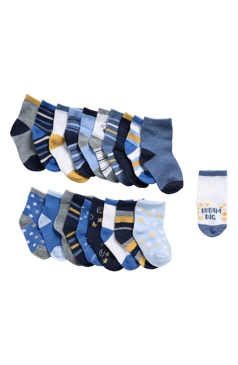 Capelli New York Kids' Patterned Crew Socks - Pack of 20, Main, color,