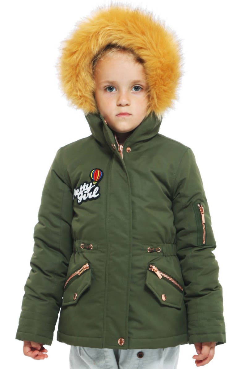 Rokka&Rolla Kids' Parka Jacket with Insulated Hood, Main, color, Olive
