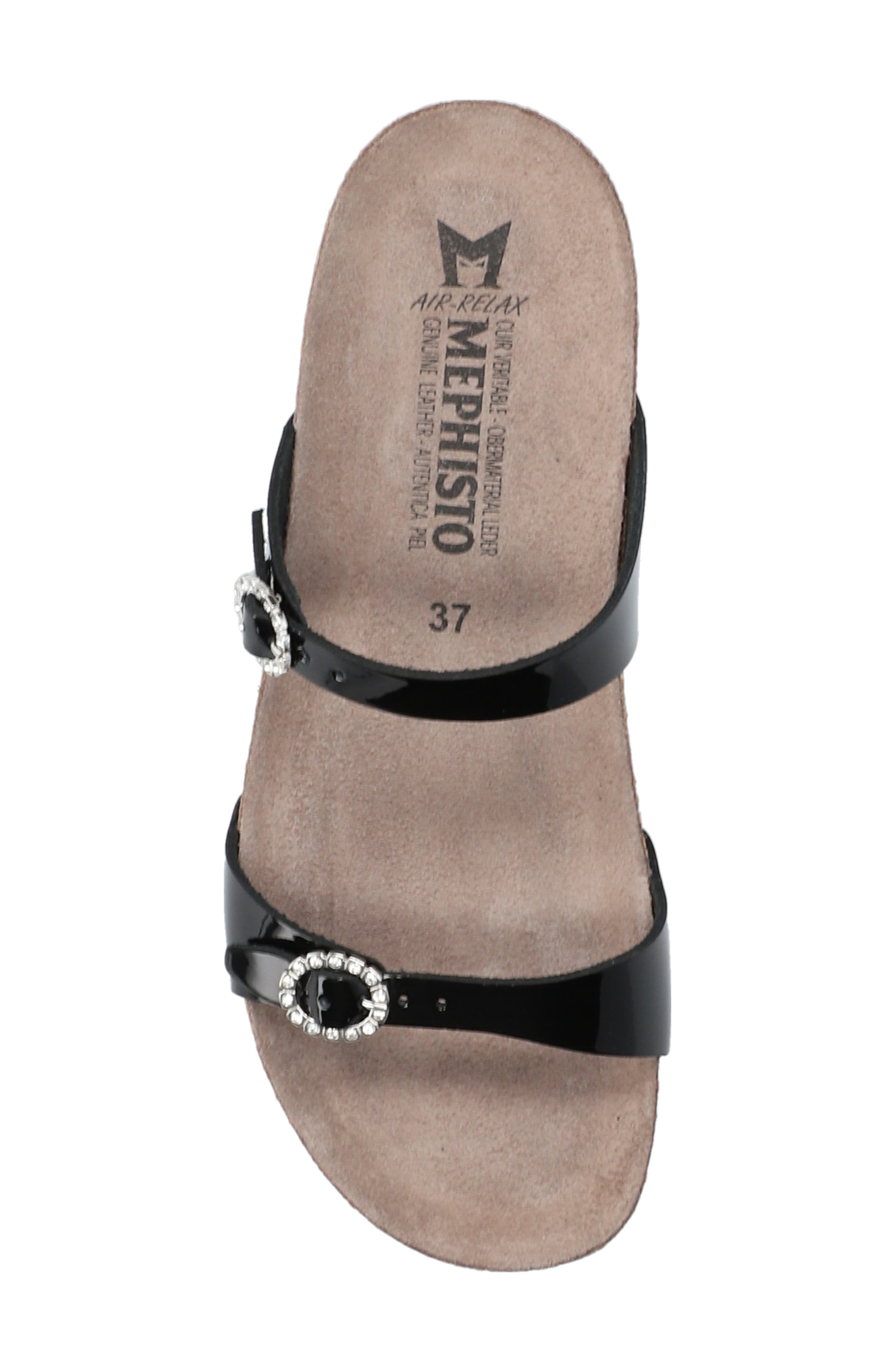 Mephisto Idelya Crystal Buckle Slide Sandal, Alternate, color, 