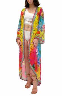 RANEES Floral Ombré Long Duster