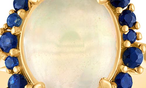 Fzn 14k Gold Over Silver Opal & Sapphire Ring