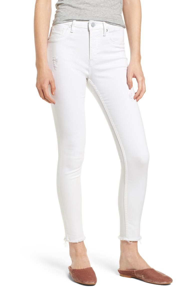 Chelsea High Waist Crop Skinny Jeans, Main, color, WHITE