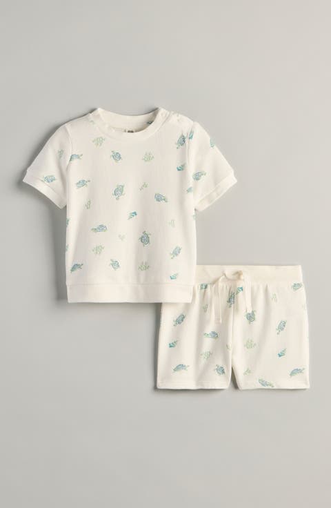 Fun Short Sleeve Cotton Sweatshirt & Sweat Shorts Set (Baby)