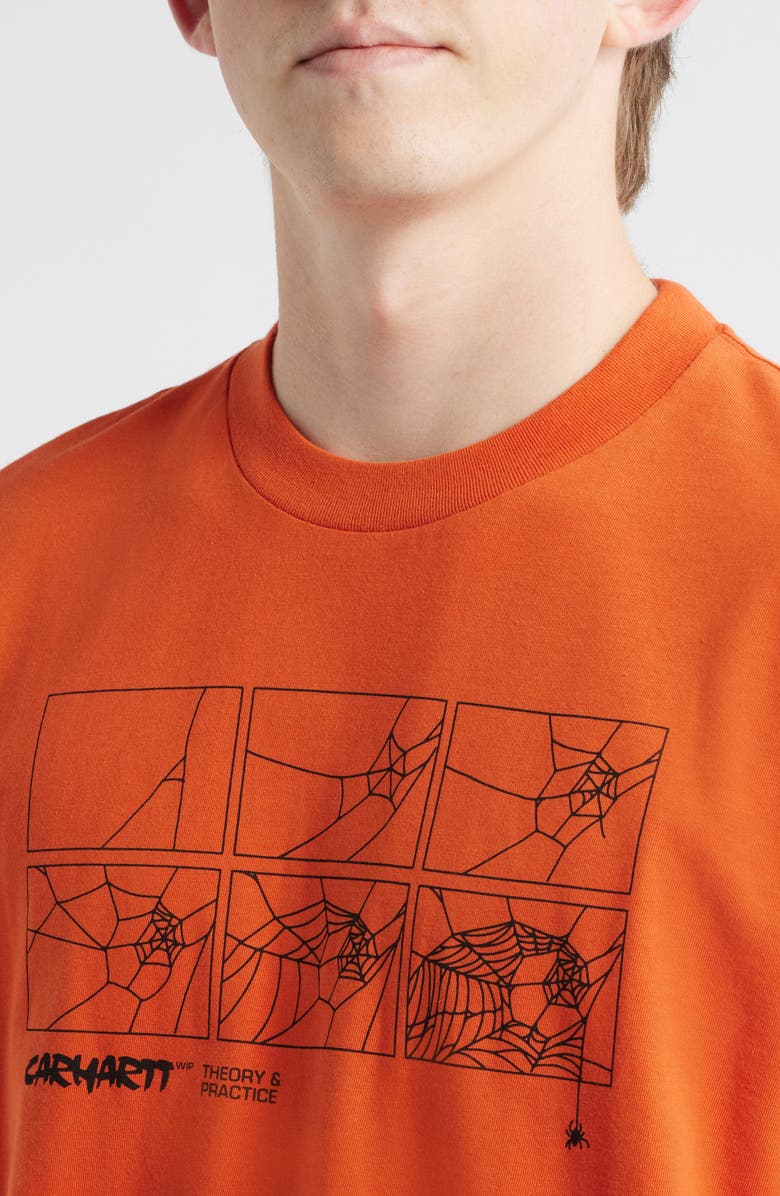 Carhartt Work In Progress Theory & Practice Organic Cotton Graphic T-Shirt, Alternate, color, Persimmon