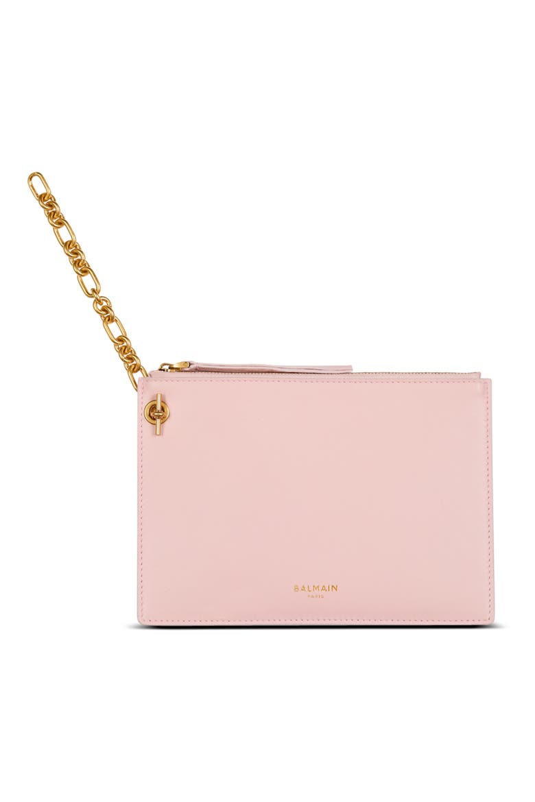Pulse card holder in smooth leather, Main, color, pink