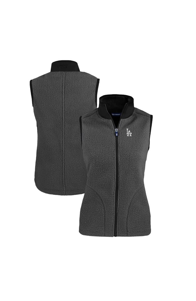 Cutter & Buck Women's Cutter & Buck  Steel Los Angeles Dodgers Cascade Eco Sherpa Fleece Full-Zip Vest, Main, color, 