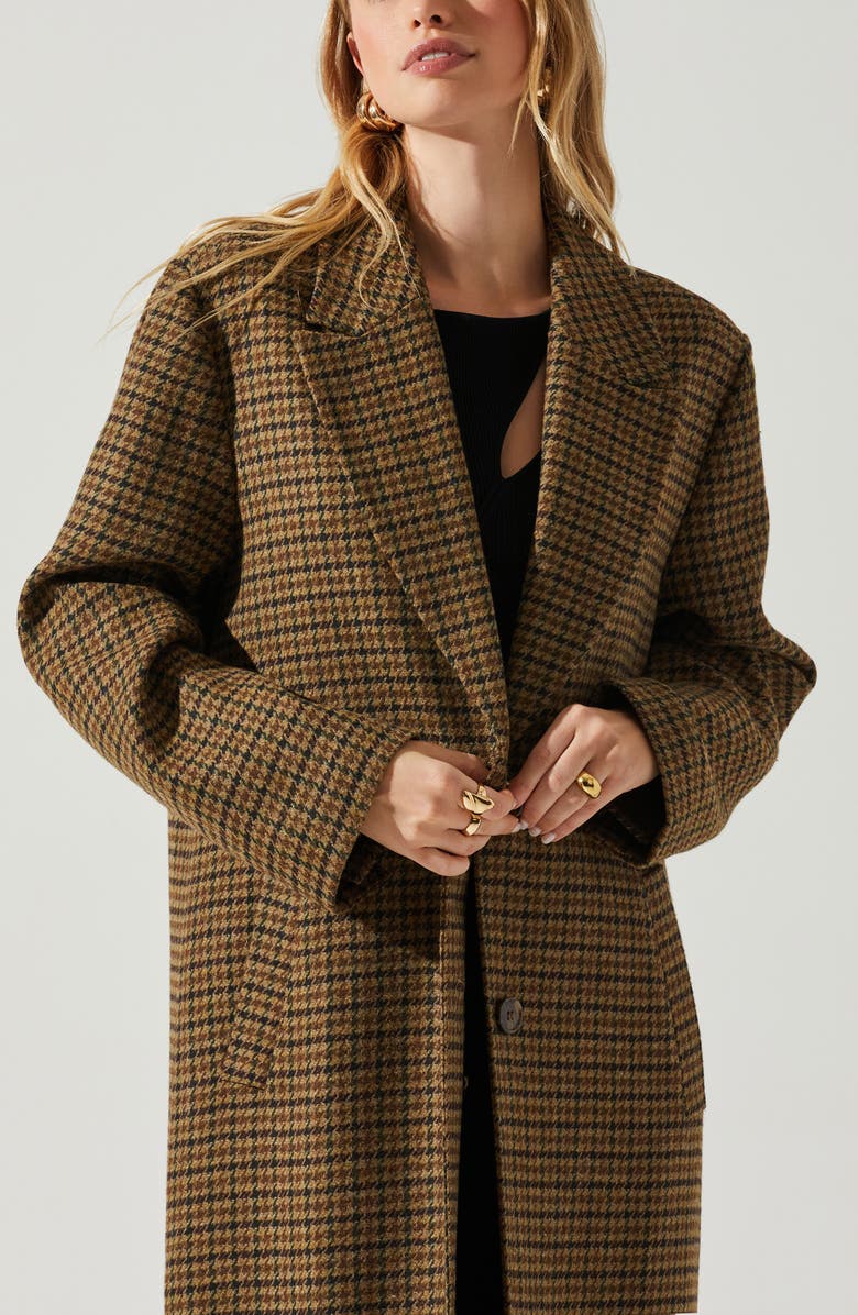 ASTR the Label Sonya Houndstooth Longline Coat, Alternate, color, 