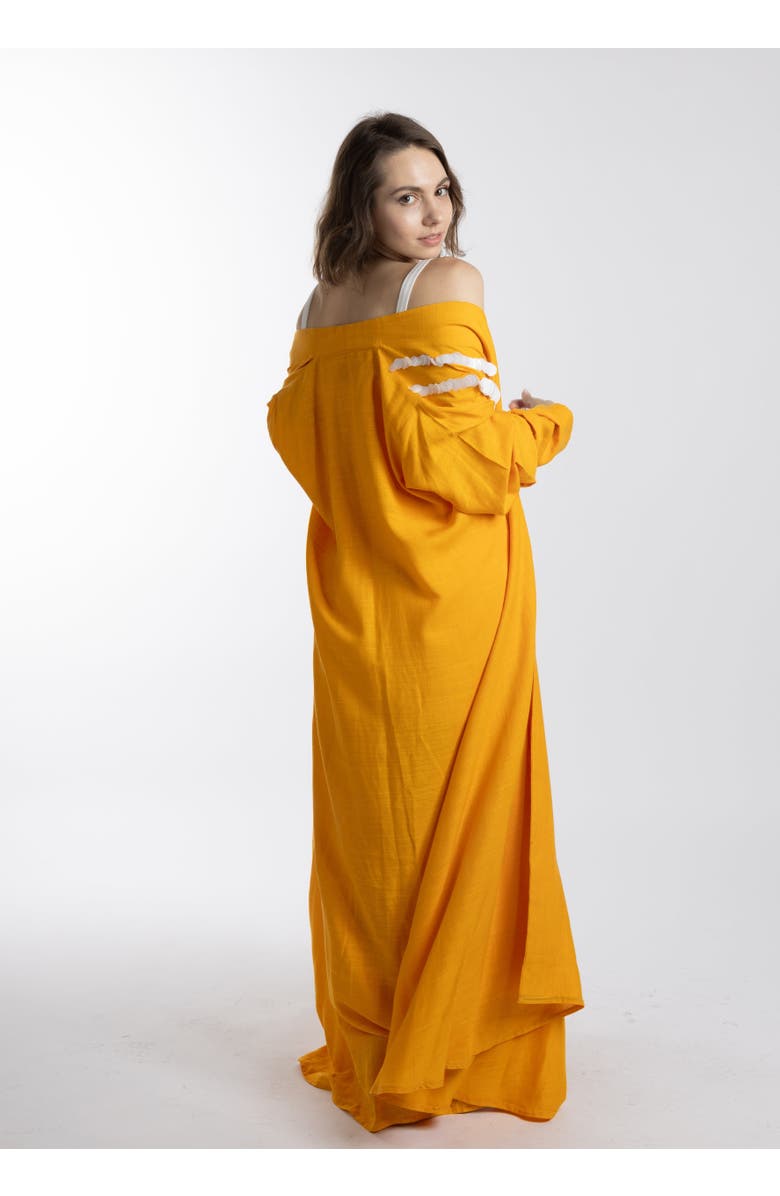 Le Fafo Linen Abaya/Cover-Up, Alternate, color, Mango